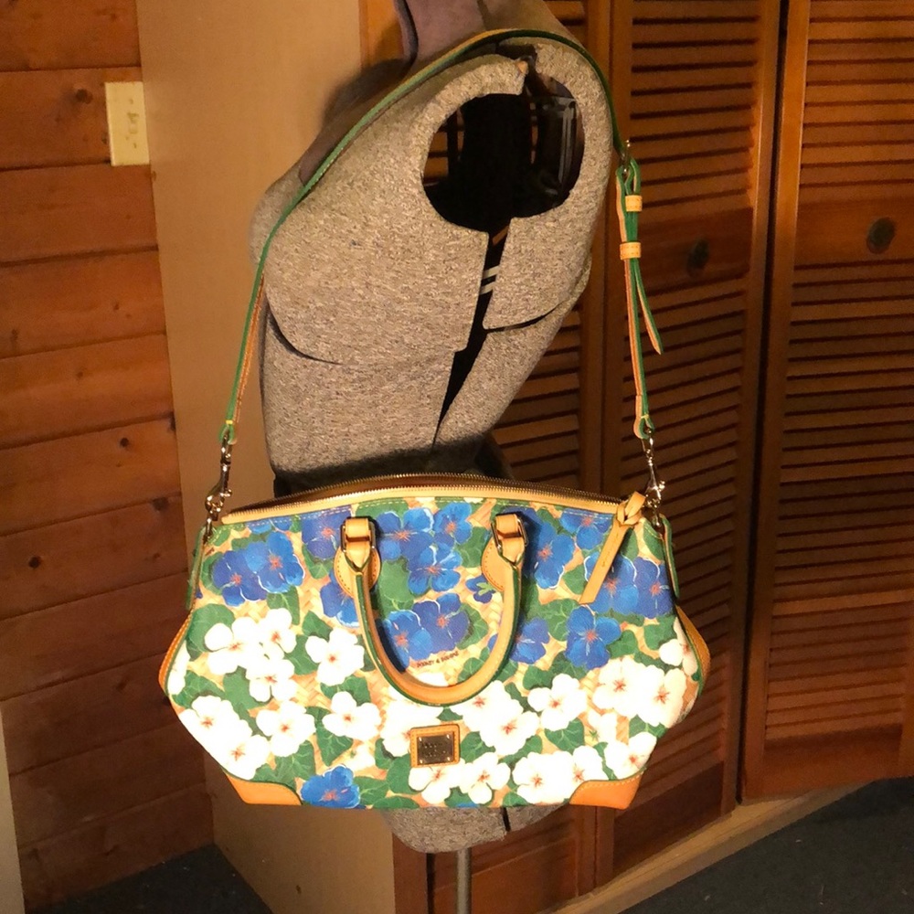 Dooney & Bourke blue and white flower bag